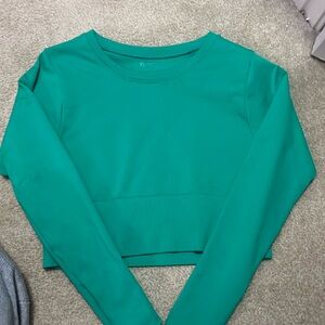 Green cropped aerie long sleeve